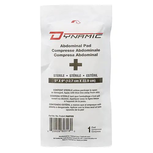 ABDOMINAL PAD, STERILE, 5"X9" (White OS)