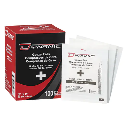 GAUZE PADS,STERILE,12PLY,2"X2",BX/100 (White 100/BX)