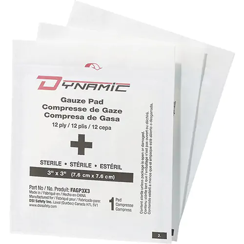 GAUZE PADS,STERILE,12PLY,3"X3",BX/50 (White 50/BX)