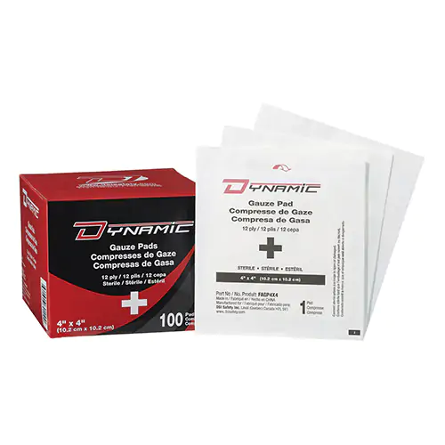 GAUZE PADS,STERILE,12PLY,4"X4",BX/100 (White 100/BX)