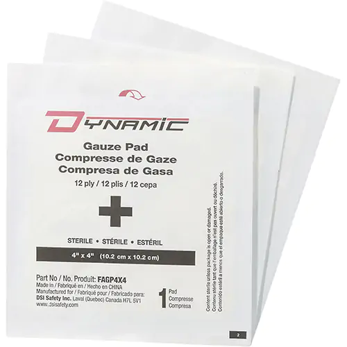 GAUZE PADS,STERILE,12PLY,4"X4",BX/25 (White 25/BX)