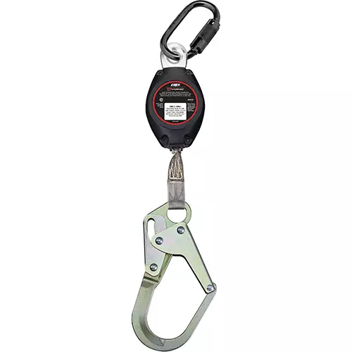 Webbing Self-Retracting Lifeline CSA Class SRL, with Triple Action Carabiner and Medium Snap Hook 7' (2.1m) (Black 7')
