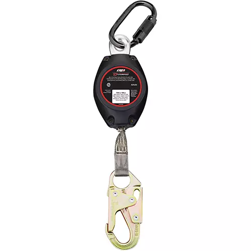 Webbing Self-Retracting Lifeline CSA Class SRL, with Small Snap Hook and Triple Action Carabiner 11' (3.4m) (Black 11')