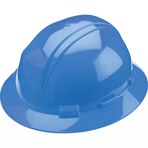 Vented, Full Brim Hard Hat with HDPE Shell, 4-Point Textile Suspension and Wheel Ratchet Adjustment (Sky Blue OS)