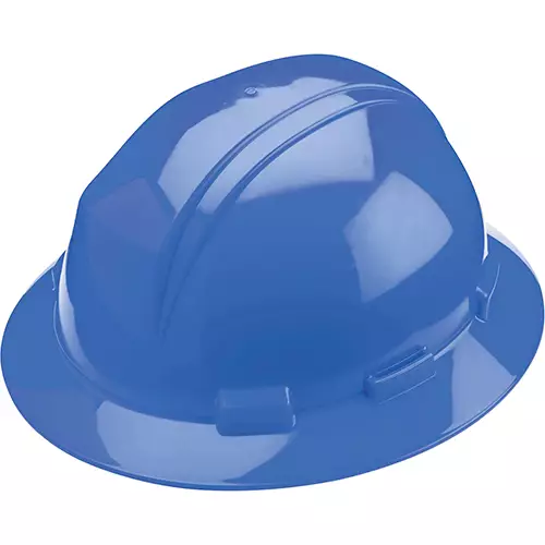 Vented, Full Brim Hard Hat with HDPE Shell, 4-Point Textile Suspension and Wheel Ratchet Adjustment (Royal OS)
