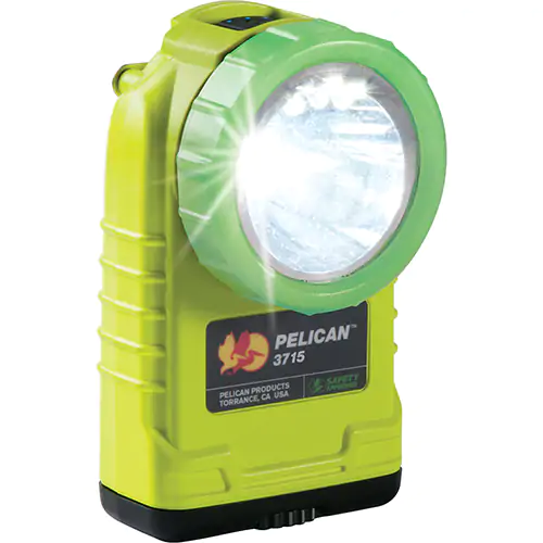 Pelican Right Angle Light LED, lm – 233 Run Time – 4h Batt – AA Cert – Class I Div 1, Hi-Visibility Yellow