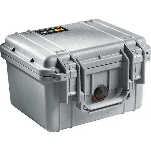Pelican Small Case With Foam, Silver