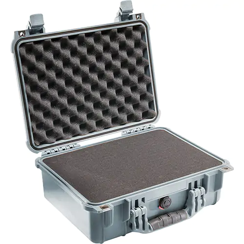 Pelican Medium Case With Foam, Silver