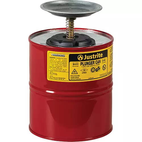 Justrite CAN, PLUNGER, STEEL, 1G, RED