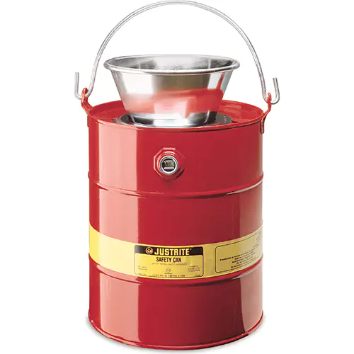 Justrite CAN, DRAIN W/FNL, STEEL, 5G RD