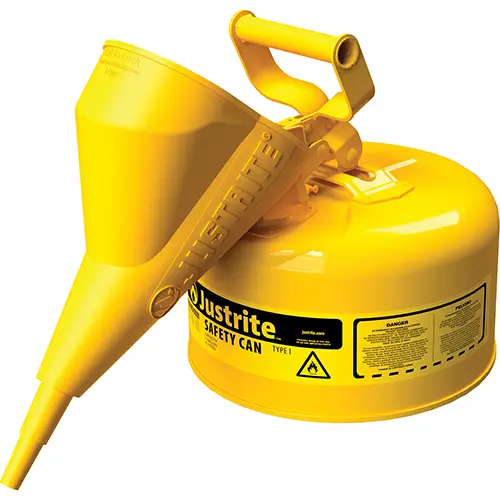 Justrite CAN, SAFETY W/FNL, T1, 1G YEL