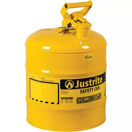 Justrite CAN, SAFETY, TYPE 1, 5G, YEL