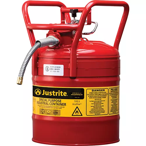 Justrite CAN, DOT, 5/8"HOSE, T2, 5G, RD