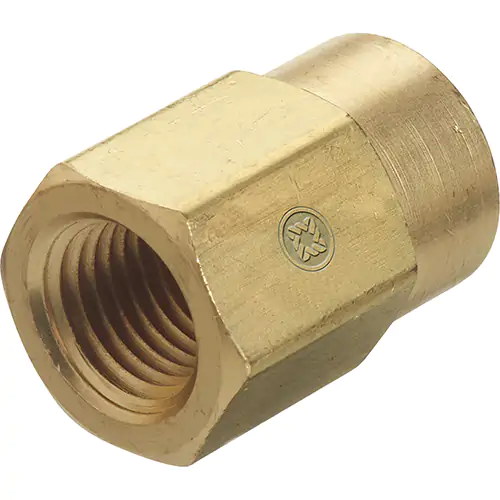 PIPE THREAD REDUCER COUPLINGS, 1/8" NPT FEMALE X 1/4" NPT FEMALE, BRASS