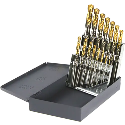15PC TIN TIP DRILL SET 1/16-1/2 BY 32ND
