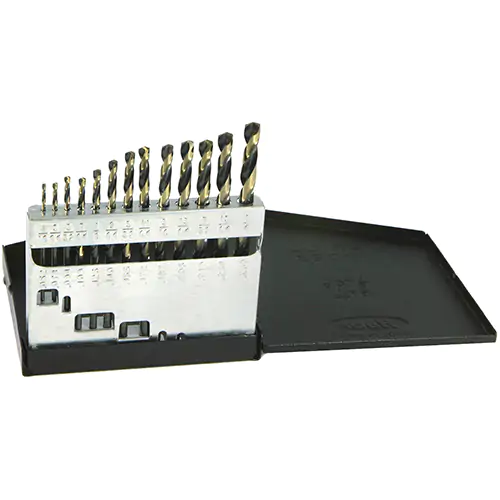 13PC HD DRILL SET 1/16-1/4 BY 64THS 400A