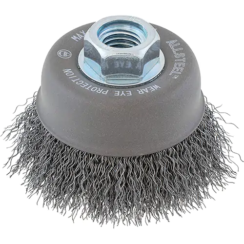 ALLSTEEL 3" 5/8-11 CRIMPED CUP BRUSH