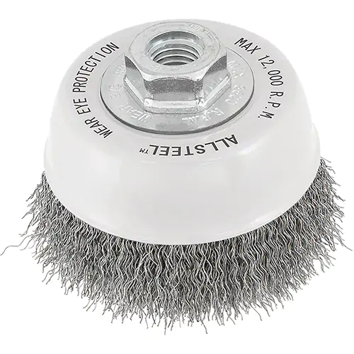 ALLSTEEL 3" 5/8-11 ST CRIMPED CUP BRUSH