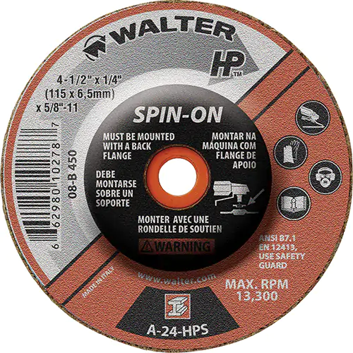 4-1/2X1/4 HP SPIN-ON GR WHEELS