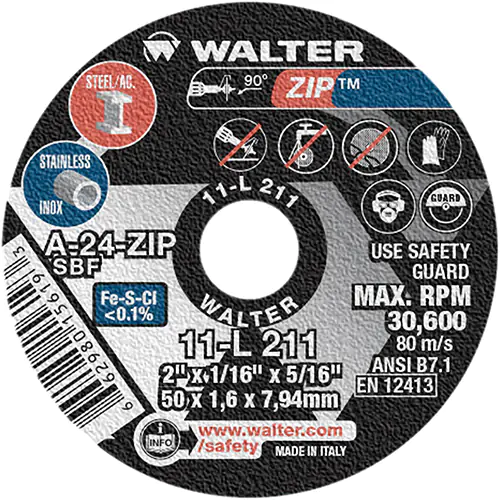 2X1/16X5/16 ZIP CUT-OFF WHEELS