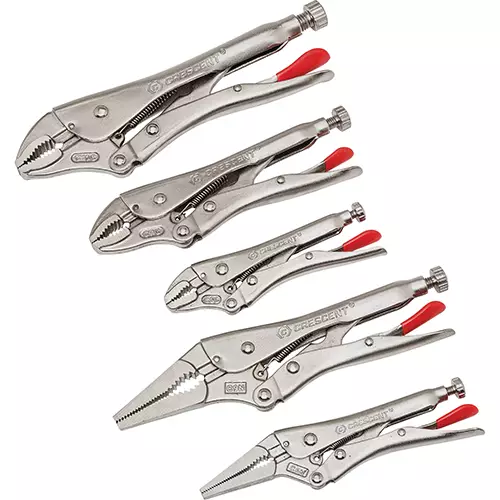 5 Piece Curved and Long Nose Locking Plier Set