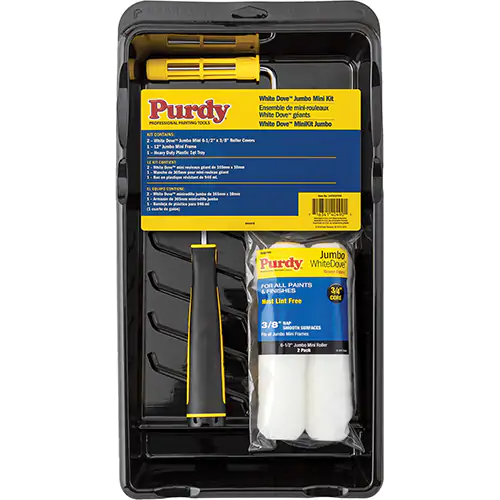 Purdy® WhiteDove™ Jumbo Mini Painting Kit, Jumbo Mini-Roller, 3/4 in., 14 in., Plastic, 4-1/2 in. x 3/8 in.