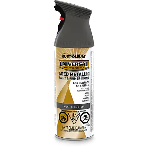 Universal Aged Metallic Spray Paint WEATHERED STEEL