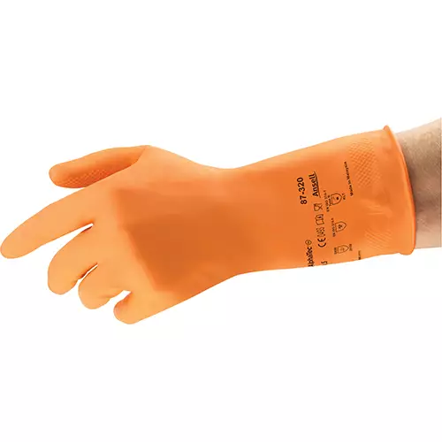 AlphaTec® 87-320 Unsupported, Orange Natural Latex Rubber, Reversed Lozenge, Beaded