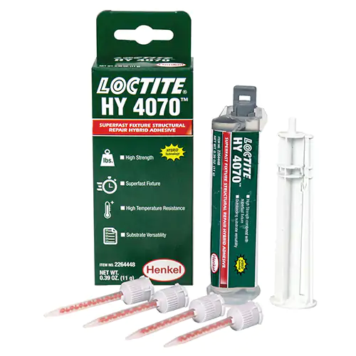 LOCTITE 4070 Structural Instant Adhesive Hybrid 10 ml Dual Syringe (includes 4 nozzles Part # 1434516)