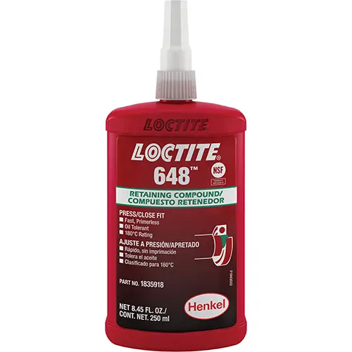 Retaining Compound 648 High Strength/Rapid Cure 250 ml Bottle