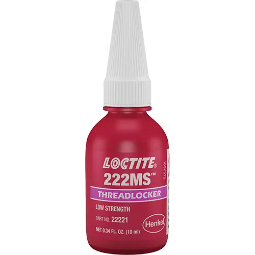Threadlocker 222MS Low Strength/Small Screw/Mil-Spec. 10 ml Bottle