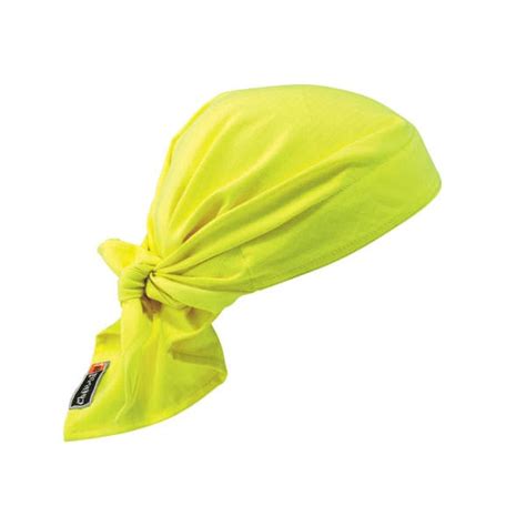 Chill-Its 6710FR Evaporative FR Cooling Bandana Triangle Hat – Tie Closure, Lime