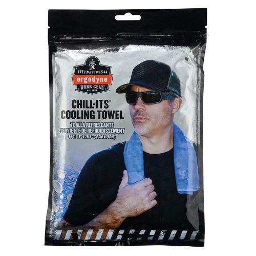 Chill-Its 6601 Economy Evaporative Cooling Towel – PVA, Blue (13in x 29.5in (33cm x 75cm))