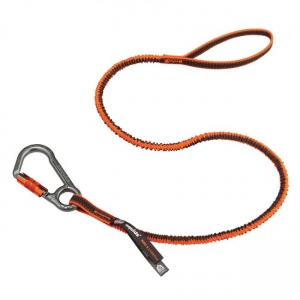 Squids 3108F(x) Tool Lanyard – Locking Carabiner and Loop – 15lbs, Orange and Gray, Standard (28-35in (71-89cm))