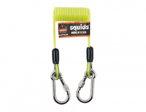 Squids 3130S Coiled Cable Tool Lanyard – 2lbs, Lime, Standard (6.5-50in (16.5-127cm))