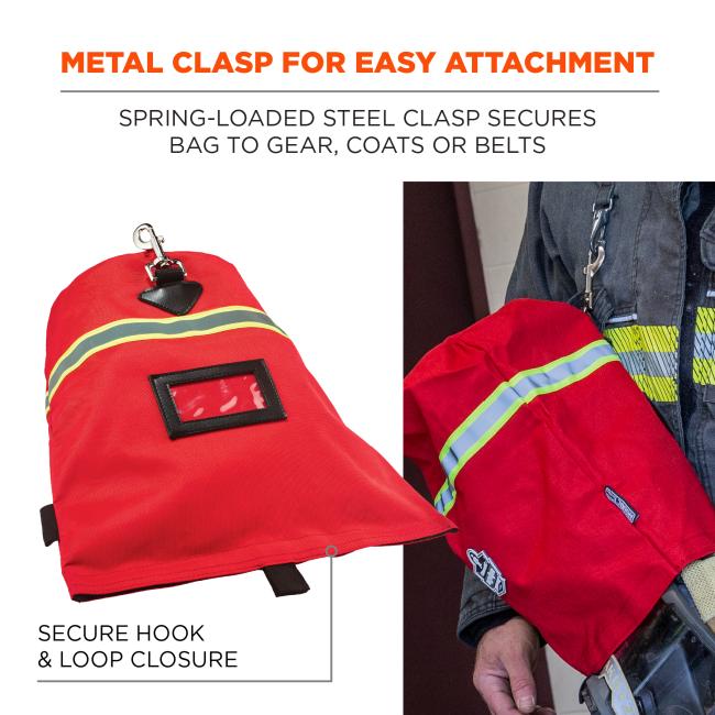 Arsenal 5082 Firefighter SCBA Mask Bag – Hook & Loop Bottom Closure, Red (8.5in x 8.5in x 14in (21cm x 21cm x 35cm))