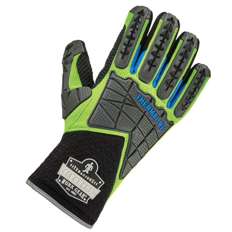 ProFlex 925WP Performance Dorsal Impact-Reducing Thermal Waterproof Gloves, Lime, L
