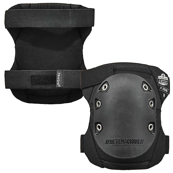 ProFlex 335HL Slip Resistant Knee Pads – Rubber Cap, Hook & Loop, Black Cap