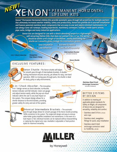 Miller Xenon® Permanent Horizontal Lifeline System : Xe-Intermediatesupport