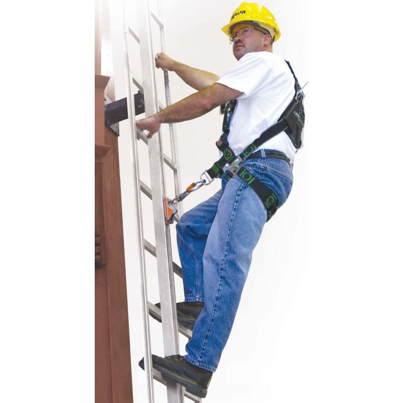Miller GlideLoc™ Ladder Climbing System Galvanised Kits (Rail) : 50Ft Galvanized Kit, Includes 9 Brackets