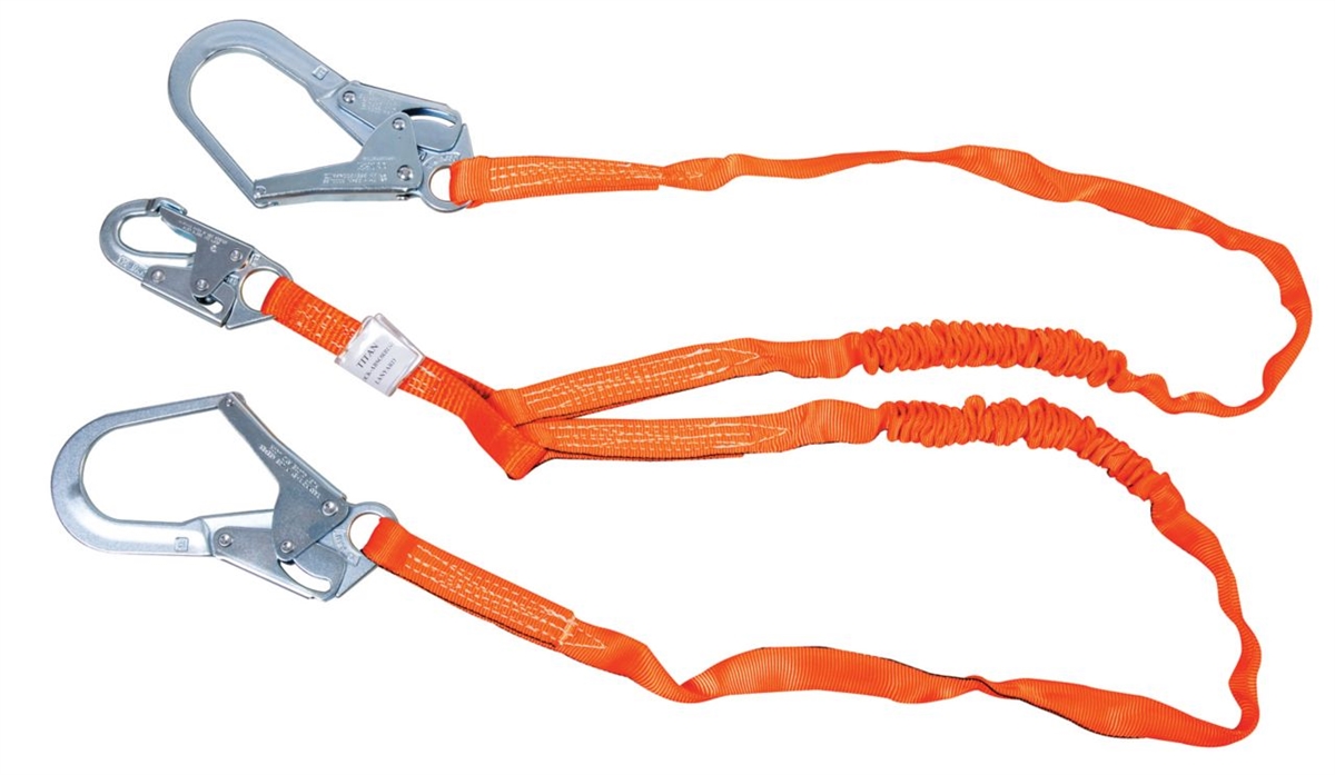 Lanyards 13 : 6Ft Lnyd 2 Leg T-Bak Gn 1.25In