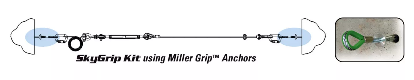 Miller SkyGrip™ Temporary Horizontal Lifeline Systems : Skygrip SS Turnbuckle