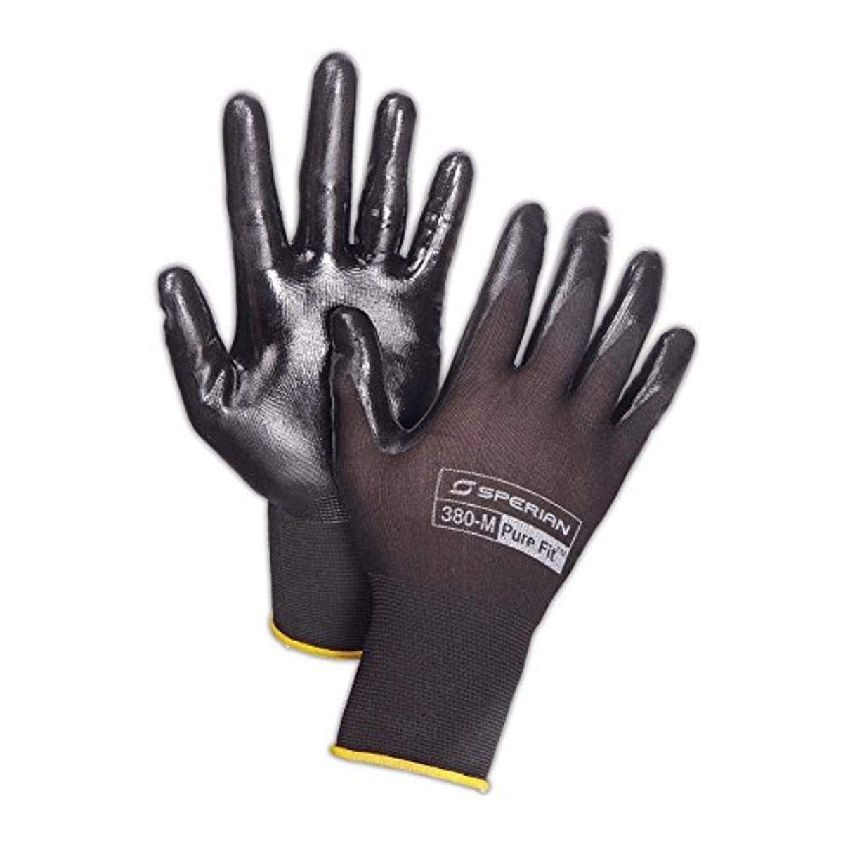 Pure Fit 13 Nylon Black Nitrile Palm & Fingertips Black 380 : Size M