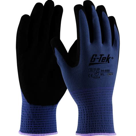 Pure Fit 13 Nylon Black Nitrile Palm & Fingertips Black 380 : Size XL