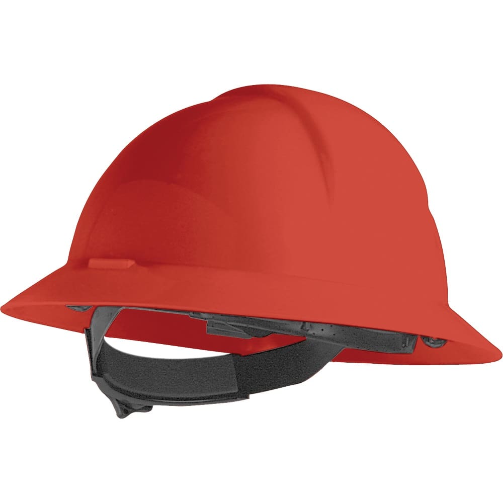 The Everest A119R : Full Brim Hard Hat With Accessory Slots, Hdpe Shell, Foam Liner, 6 Point Nylon Suspension, Smooth Lok Ratche