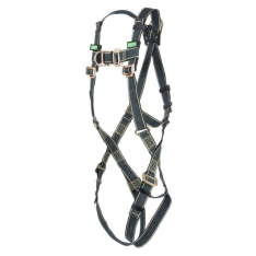 Gravity Welder Harness, BACK, HIP & FRONT D-rings, Qwik-Fit Leg Buckles, X-Large (XLG), Kevlar Webbing, Black