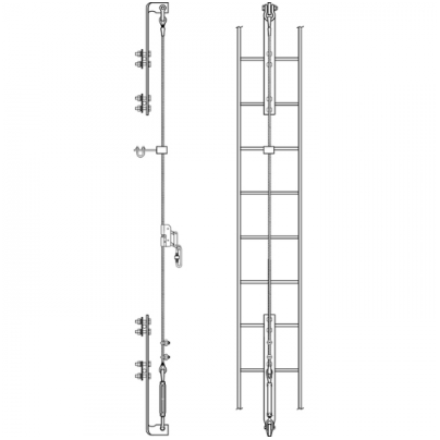 LADDER SYSTEM,SURE-CLIMB,30 FT,PERM.