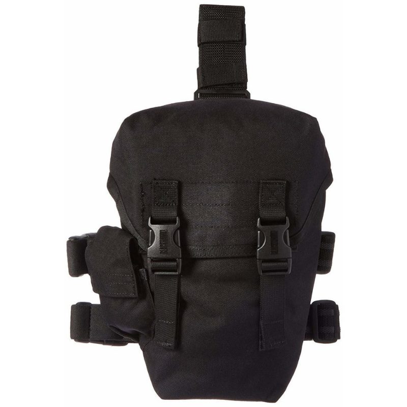 POUCH, GAS MASK, BLACK NYLON