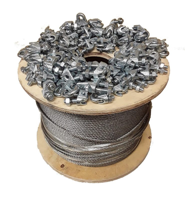 WIRE ROPE, 3/8", GALV,HLL,60'
