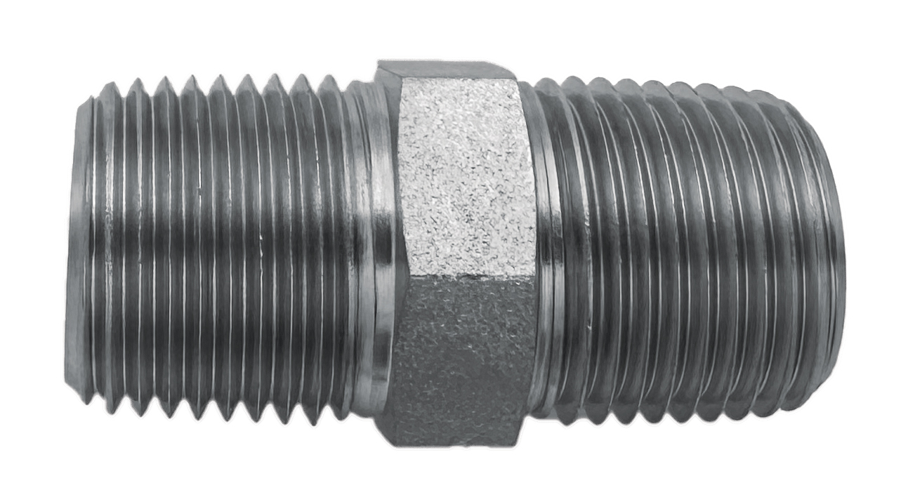 NIPPLE,HEX,1/4MPT-1/4MPT